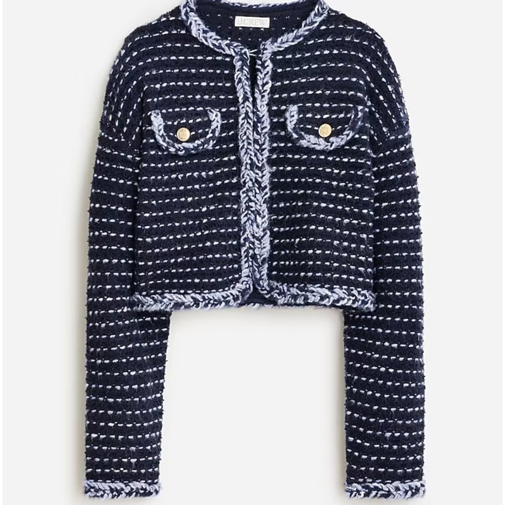 NWT Jcrew Cropped lady jacket in marled yarn size Medium
